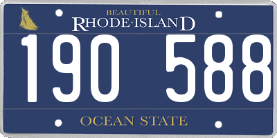 RI license plate 190588