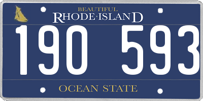 RI license plate 190593