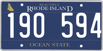 RI license plate 190594