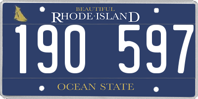 RI license plate 190597