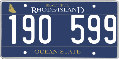 RI license plate 190599