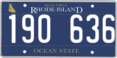 RI license plate 190636