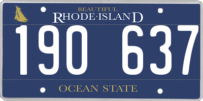 RI license plate 190637