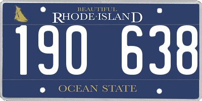 RI license plate 190638