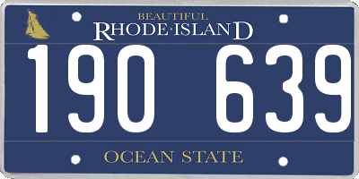 RI license plate 190639