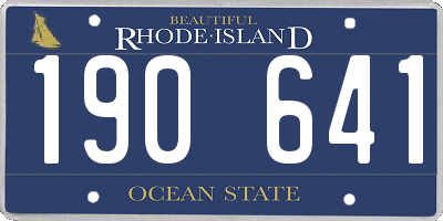 RI license plate 190641