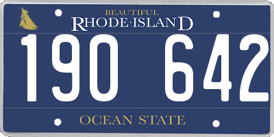 RI license plate 190642