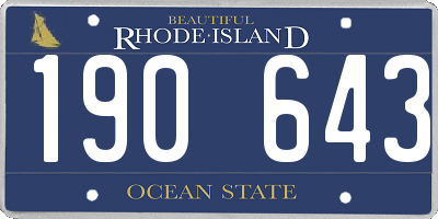 RI license plate 190643