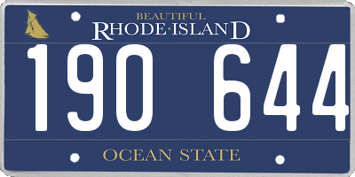 RI license plate 190644