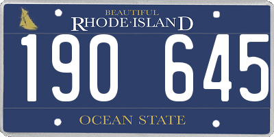 RI license plate 190645