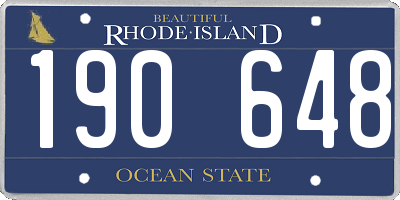 RI license plate 190648