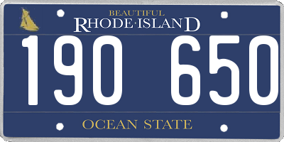 RI license plate 190650
