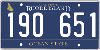 RI license plate 190651