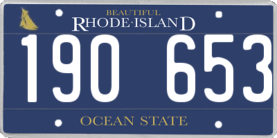 RI license plate 190653