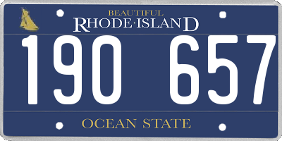 RI license plate 190657