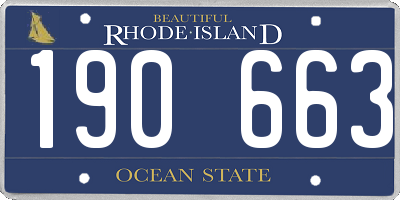 RI license plate 190663