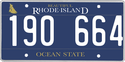 RI license plate 190664