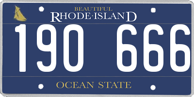 RI license plate 190666