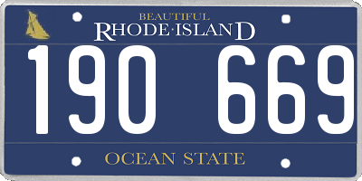 RI license plate 190669