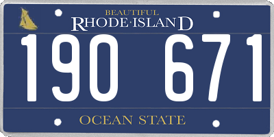 RI license plate 190671