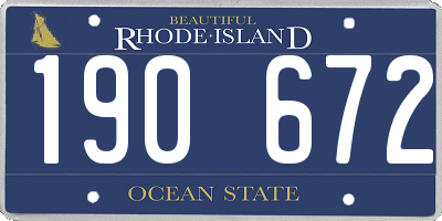 RI license plate 190672