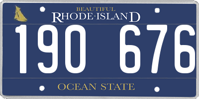 RI license plate 190676