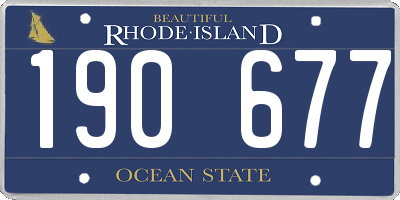 RI license plate 190677