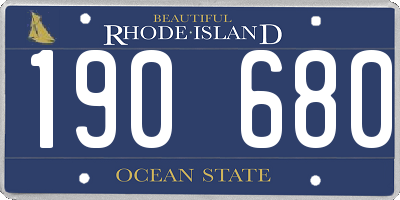 RI license plate 190680