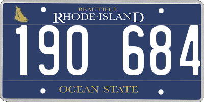 RI license plate 190684
