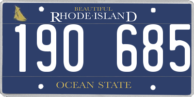 RI license plate 190685