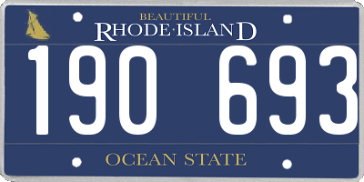 RI license plate 190693