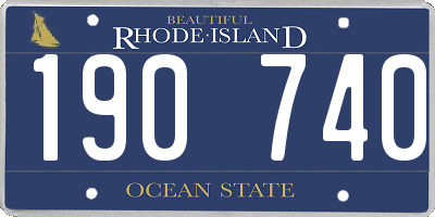 RI license plate 190740