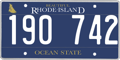 RI license plate 190742