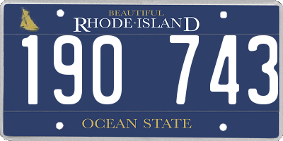 RI license plate 190743