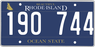 RI license plate 190744