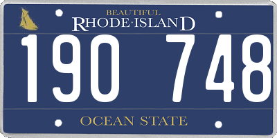 RI license plate 190748