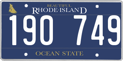 RI license plate 190749