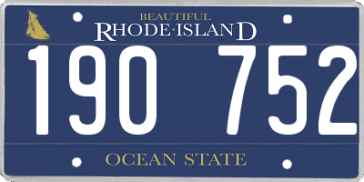 RI license plate 190752