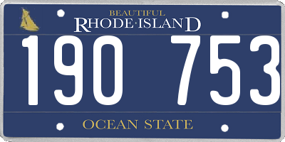 RI license plate 190753