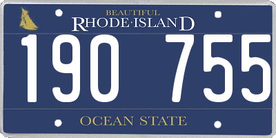 RI license plate 190755