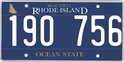 RI license plate 190756
