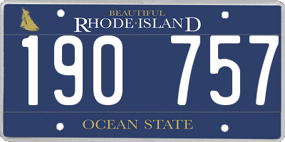 RI license plate 190757