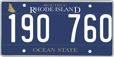 RI license plate 190760