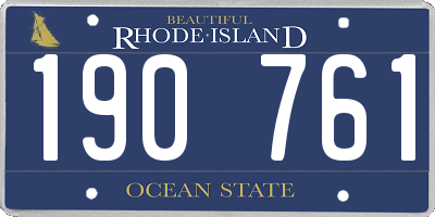 RI license plate 190761