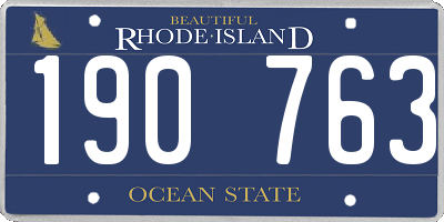 RI license plate 190763
