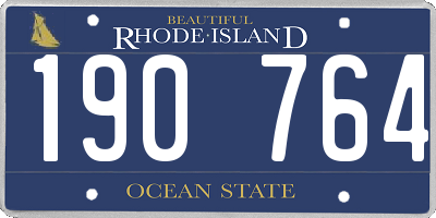 RI license plate 190764