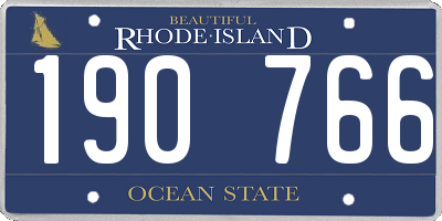 RI license plate 190766