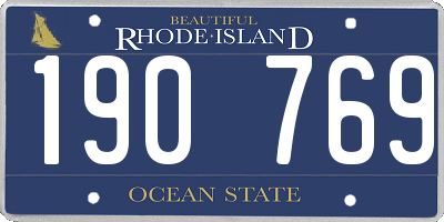 RI license plate 190769