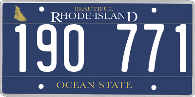 RI license plate 190771
