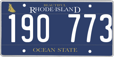 RI license plate 190773